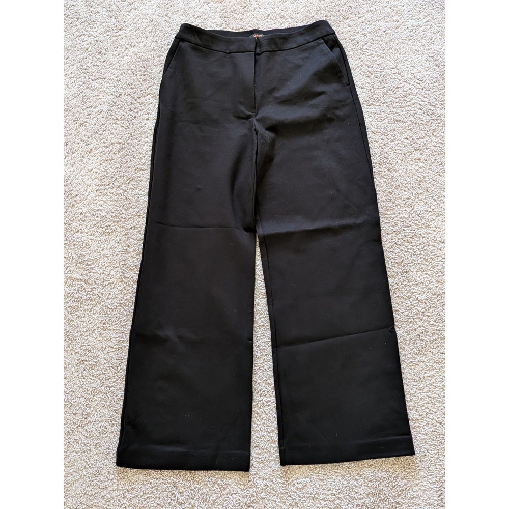 Quince Ultra-Stretch Ponte Trouser Black Size 12 (Fits 31x29) NWT Wide Leg